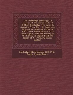 Front cover_The Goodridge genealogy