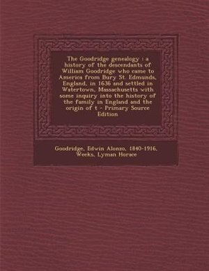 Front cover_The Goodridge genealogy