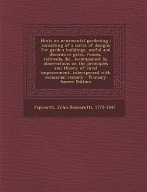 Front cover_Hints on ornamental gardening