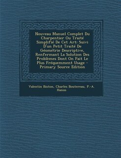 Front cover_Nouveau Manuel Complet Du Charpentier Ou Traité Simplifié De Cet Art