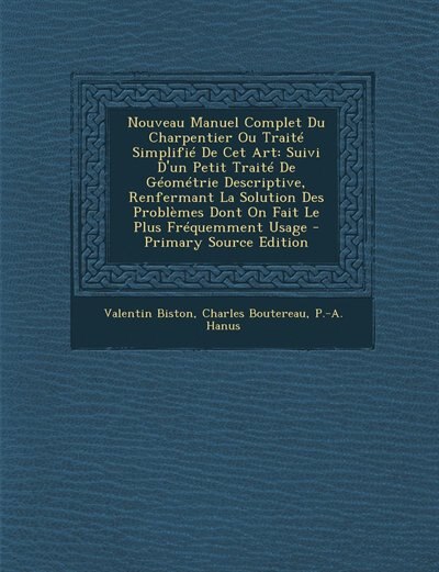 Front cover_Nouveau Manuel Complet Du Charpentier Ou Traité Simplifié De Cet Art