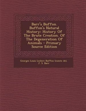Front cover_Barr's Buffon. Buffon's Natural History