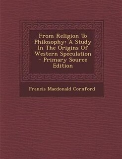 Front cover_From Religion To Philosophy