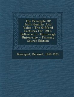Front cover_The Principle Of Individuality And Value