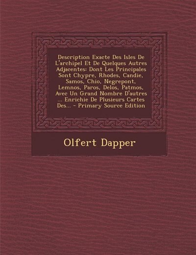 Front cover_Description Exacte Des Isles De L'archipel Et De Quelques Autres Adjacentes