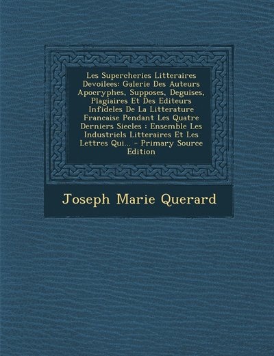 Front cover_Les Supercheries Litteraires Devoilees
