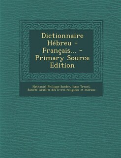 Couverture_Dictionnaire Hébreu - Français...
