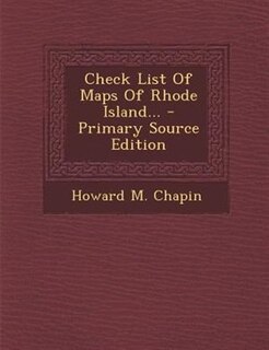 Front cover_Check List Of Maps Of Rhode Island... - Primary Source Edition