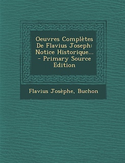 Front cover_Oeuvres Complètes De Flavius Joseph