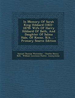 Couverture_In Memory Of Sarah King Hibbard (1822-1879)