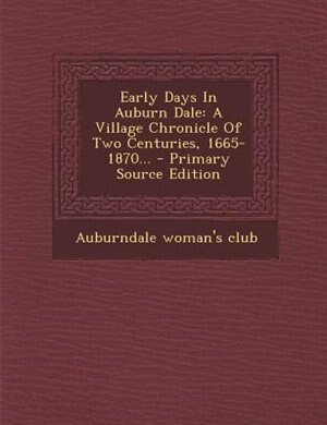 Couverture_Early Days In Auburn Dale