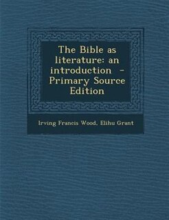 Front cover_The Bible as literature