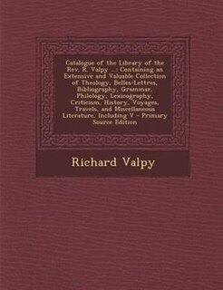 Front cover_Catalogue of the Library of the Rev. R. Valpy ...
