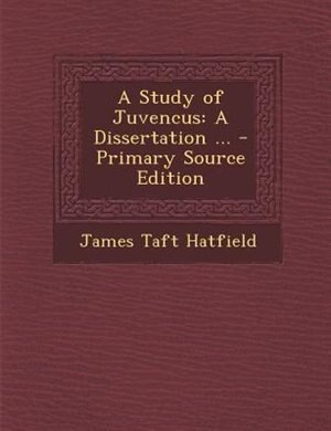 Front cover_A Study of Juvencus