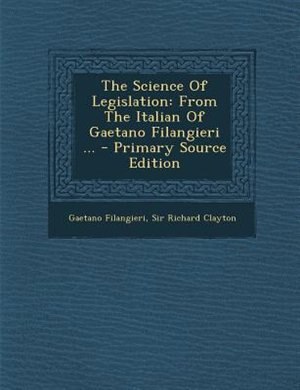 Front cover_The Science Of Legislation