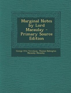 Couverture_Marginal Notes by Lord Macaulay - Primary Source Edition
