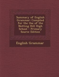 Front cover_Summary of English Grammar