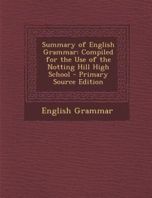 Front cover_Summary of English Grammar