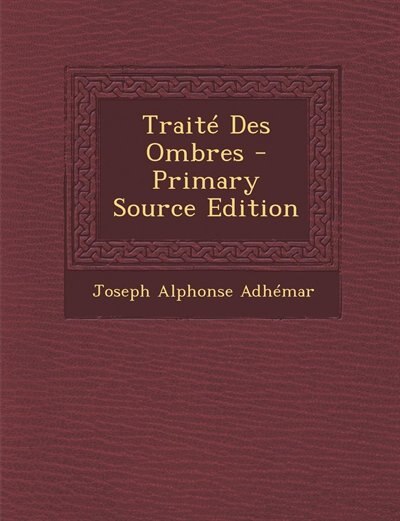 Front cover_Traité Des Ombres