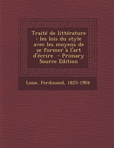 Front cover_Traité de littérature