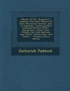 Front cover_Memoir Of Rev. Benjamin G. Paddock