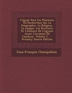 Couverture_L'égypt Sous Les Pharaons