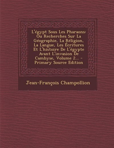 Couverture_L'égypt Sous Les Pharaons