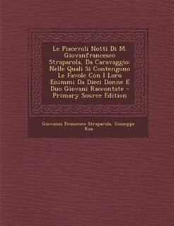 Front cover_Le Piacevoli Notti Di M. Giovanfrancesco Straparola, Da Caravaggio