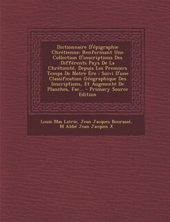 Couverture_Dictionnaire D'épigraphie Chrétienne