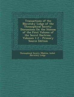 Couverture_Transactions of the Blavatsky Lodge of the Theosophical Society