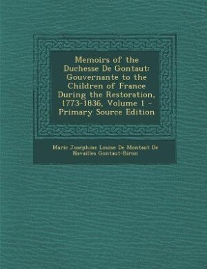 Front cover_Memoirs of the Duchesse De Gontaut
