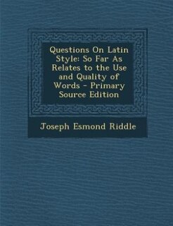 Front cover_Questions On Latin Style