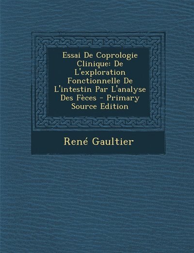 Front cover_Essai De Coprologie Clinique