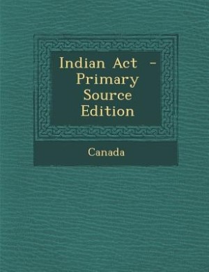Front cover_Indian Act