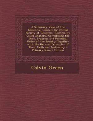 Front cover_A Summary View of the Millennial Church