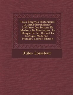 Front cover_Trois Énigmes Historiques