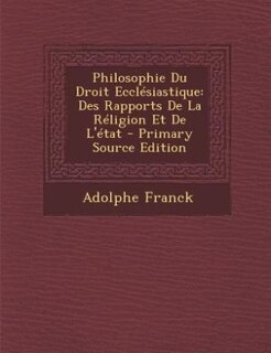 Front cover_Philosophie Du Droit Ecclésiastique