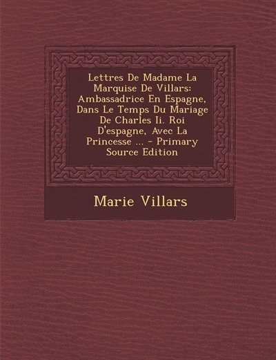 Couverture_Lettres De Madame La Marquise De Villars