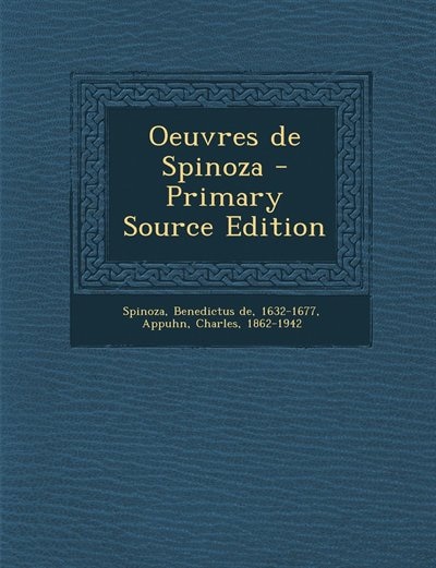 Front cover_Oeuvres de Spinoza - Primary Source Edition