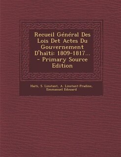 Front cover_Recueil Général Des Lois Det Actes Du Gouvernement D'haïti