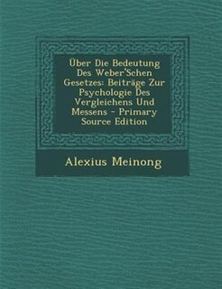 Front cover_Über Die Bedeutung Des Weber'Schen Gesetzes