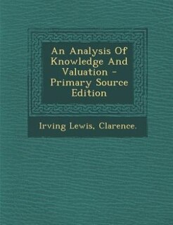 Front cover_An Analysis Of Knowledge And Valuation