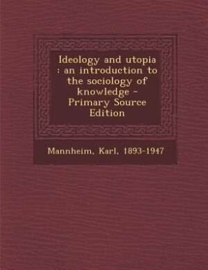 Couverture_Ideology and utopia