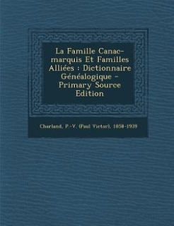 Front cover_La Famille Canac-marquis Et Familles Alliées