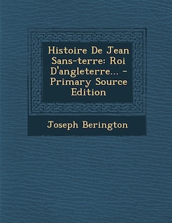 Front cover_Histoire De Jean Sans-terre