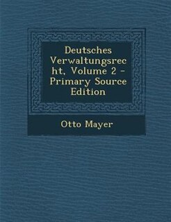 Front cover_Deutsches Verwaltungsrecht, Volume 2