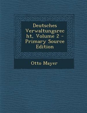 Front cover_Deutsches Verwaltungsrecht, Volume 2