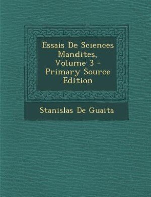Couverture_Essais De Sciences Mandites, Volume 3