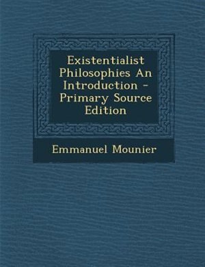 Couverture_Existentialist Philosophies An Introduction