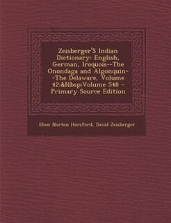 Couverture_Zeisberger'S Indian Dictionary